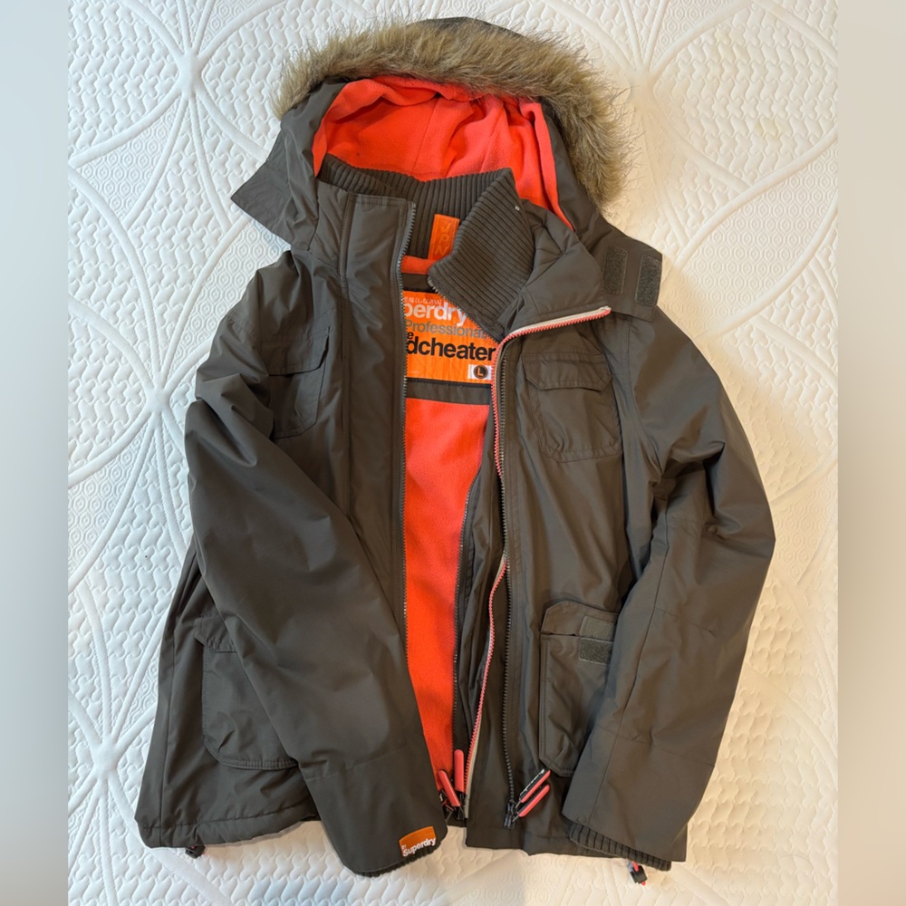 Superdry Gray and Orange Women's Jacket